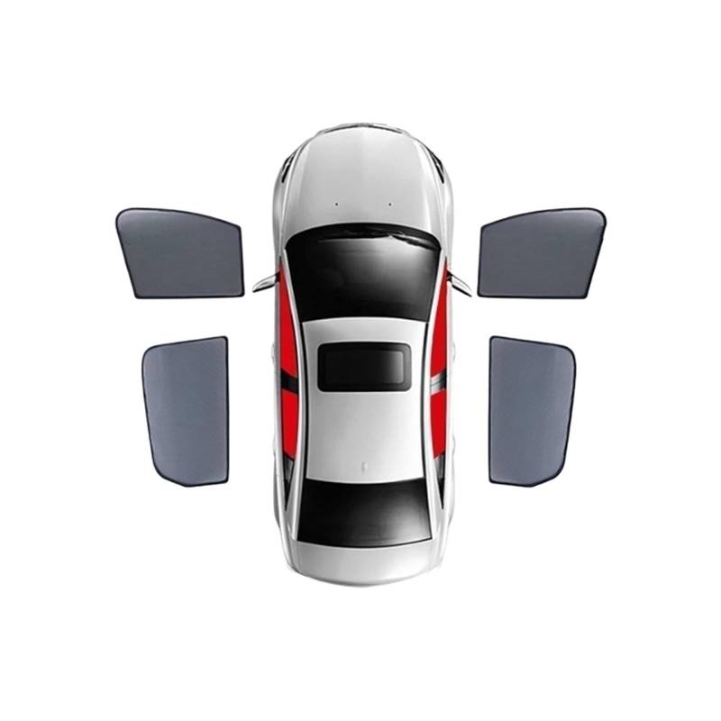 Xwthsch Autoscheiben Sonnenschutz Für Chery Für Tiggo 7 Pro 2021-2024 2025 Magnetischer Autosonnenschutz Frontscheibenvorhang Hinteres Seitenfenster Mesh Sonnenschutzvisier(4Piece Front Rear) von Xwthsch