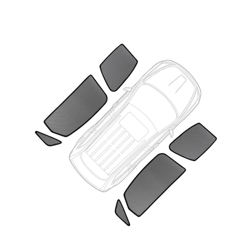 Xwthsch Autoscheiben Sonnenschutz Für Tesla Für Modell Y 2020 2021 2022 2023 2024 Auto-Sonnenschutz Frontscheibenrahmen Vorhang Sonnenschutzvisier Rückseite Fensters(6Piece Side Windows) von Xwthsch