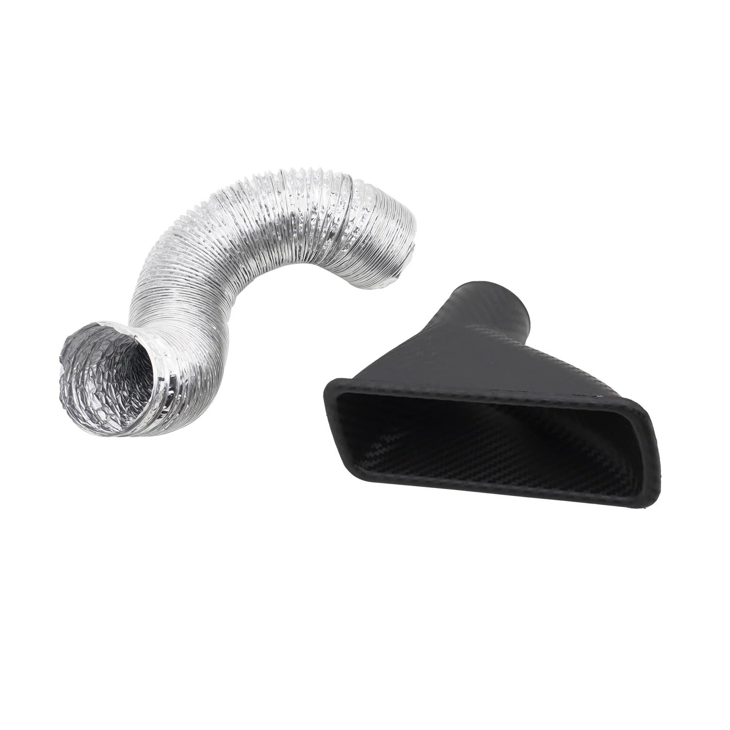 Auto Ansaugschlauch Universal Auto Frontstoßstange ABS Turbineneinlassschlauch Kit Lufttrichter Carbonfaser-Look Einlass Turbo Luftansaugrohr Zubehör Lufteinlassschlauch(B) von Xxiucj