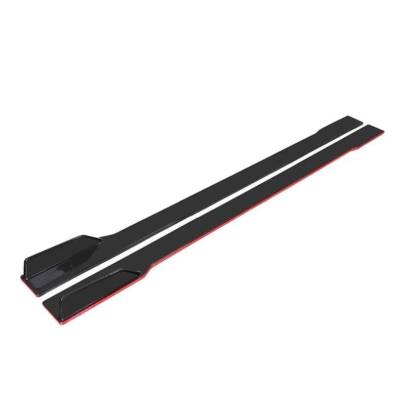 Auto Seitenschweller 2M/2,2M Auto Universal Seitenschweller Verlängerung Rocker Panels Lip Splitter 6PCS Seite Spoiler ABS Auto Seite Rock(Black red 2.2m) von Xxiucj