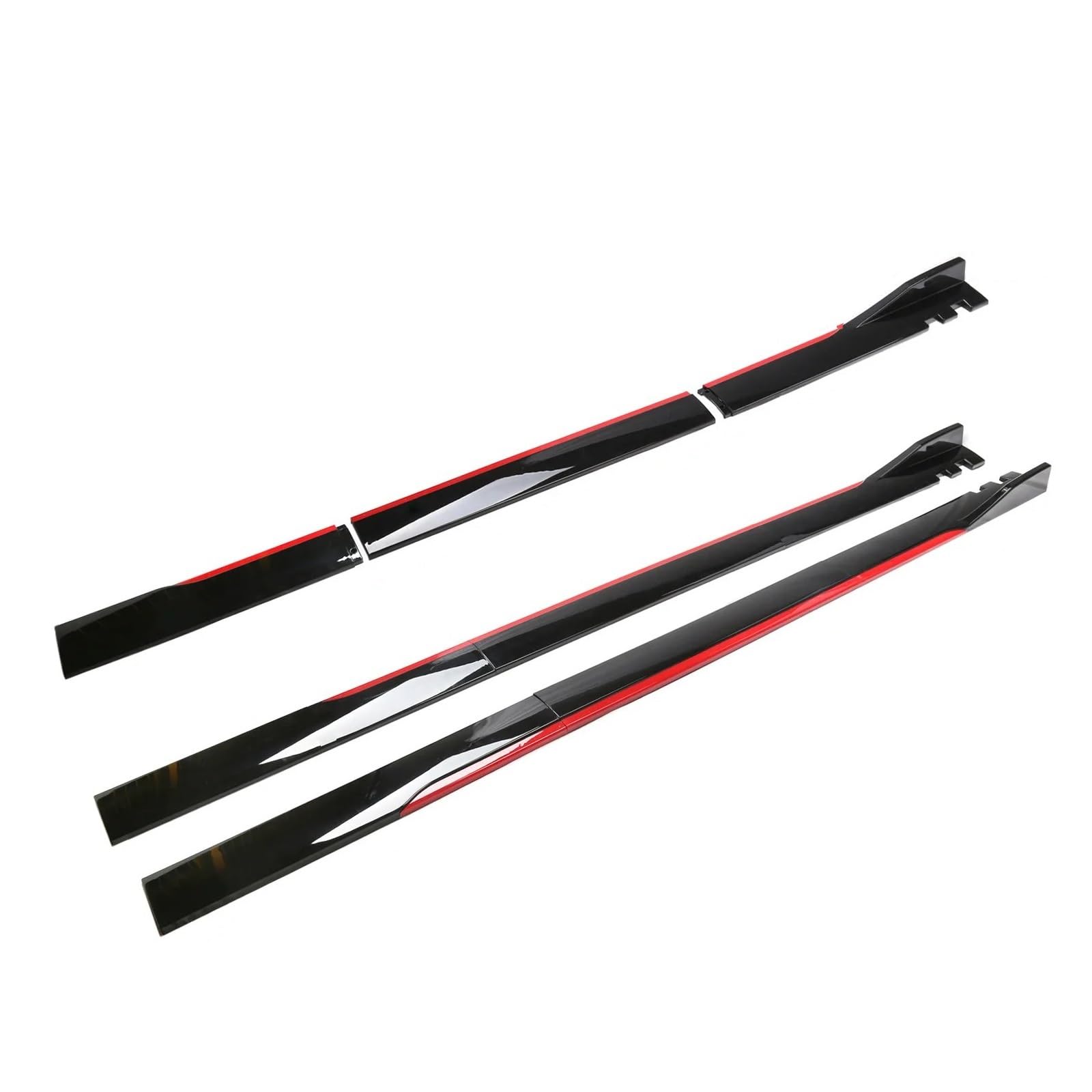 Auto Seitenschweller Für VW Für Polo Für MK5 Für MK6 Für GTI Für Passat Für Jetta 2,2 M 86,6 "/2 M 78,7" Seite Rock Winglet Splitter Schürze Abdeckung Auto Seite Rock(2M Black Red) von Xxiucj