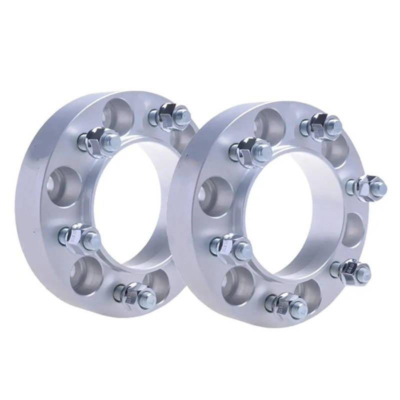Spurverbreiterungen Für Ford Für Bronco 21-24 Flanschplatte T6-7075 Spurverbreiterungen Aluminiumlegierung Hub Verbreiterter Adapter 2 Stück PCD 6x139,7 93,1 Mm M12x1,5 Auto Distanzscheiben(2Pcs Silve von Xxiucj