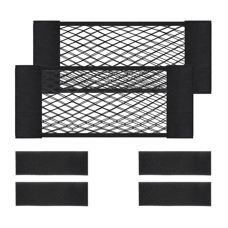 Xzenuo Gepäcknetz Auto, Wohnmobil Kofferraum Netz Organizer, Elastisches Kfz Camper Aufbewahrungsnetz mit Klettstreifen, Universal Netztasche für Auto/SUV (2, 25 * 60cm) von Xzenuo