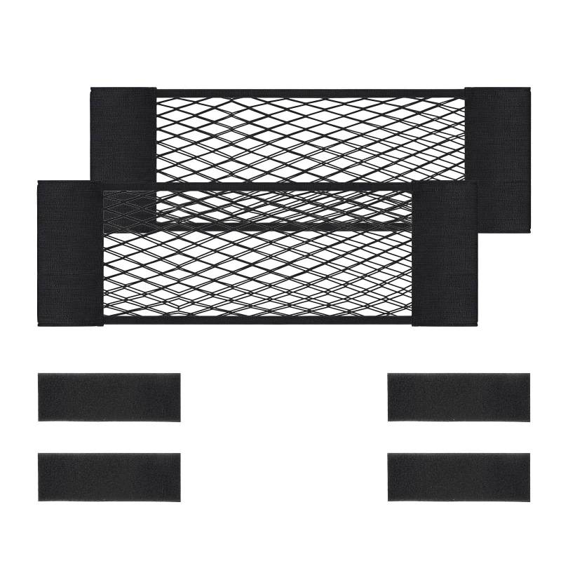 Xzenuo Gepäcknetz Auto, Wohnmobil Kofferraum Netz Organizer, Elastisches Kfz Camper Aufbewahrungsnetz mit Klettstreifen, Universal Netztasche für Auto/SUV (2, 25 * 80cm) von Xzenuo