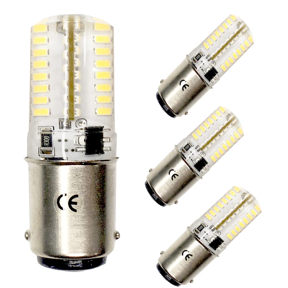 YW 1157 LED 12V 5W Kaltweiß 6000K Equivalent 50W Halogenlampe 500 Lumen Bajonett Doppelkontakt für Außen- und Innenbeleuchtung (4 Stück, Nicht Dimmbar) von Y.W.Licht