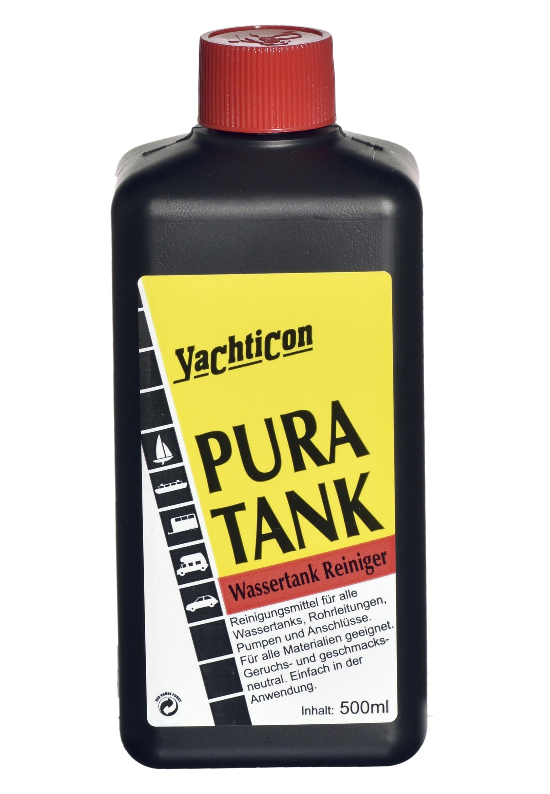 YACHTICON Pura Tank ohne Chlor Tankreiniger für Frischwassertanks & Leitungen in Caravan, Wohnmobil, Boot | Trinkwasser, Grauwasser | entfernt Verschmutzungen sicher und gründlich, Volumen:500ml YACHTICON Pura Tank ohne Chlor Tankreiniger für Frischwassertanks & Leitungen in Caravan, Wohnmobil, Boot | Trinkwasser, Grauwasser | entfernt Verschmutzungen sicher und gründlich, Volumen:500ml von YACHTICON