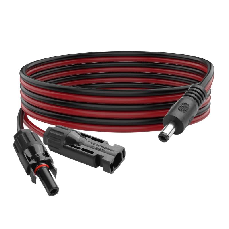 YACSEJAO Solar Panel Connector zu DC 5,5x 2,1mm Power Extension Kabel 16AWG Solar Panel zu DC Ladekabel für Solar Panel Ladegerät und tragbaren Solar Generator (4,9FT/1,5M) von YACSEJAO
