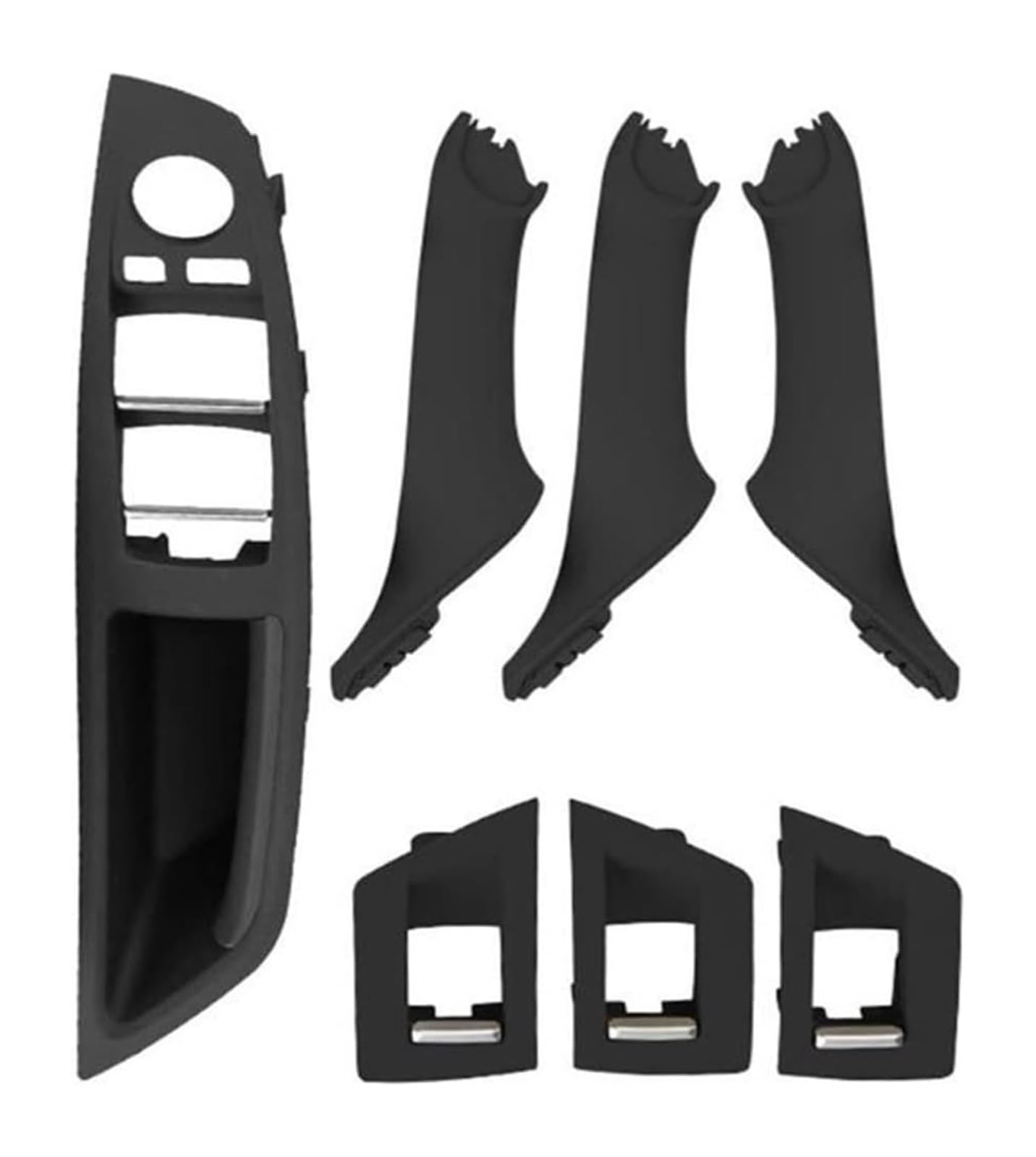 Auto Innen Türgriff Für B&MW 5 Series F10 F18 2010–2016 7 Stück Linker Antrieb LHD Auto-Innentürgriff-Abdeckung Innentür-Zuggriff-Verkleidung(Black) von YADLIUASA