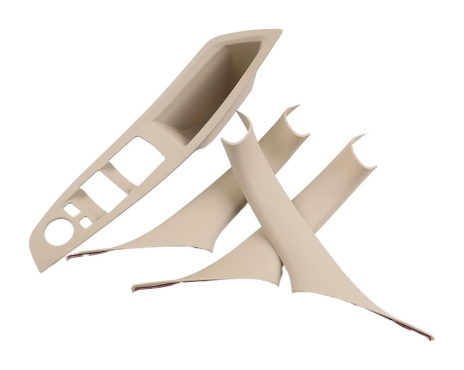 Auto Innen Türgriff Für B&MW 5 Series F10 F18 520 525 528 530 535 2011–2017 Fahrerseite Armlehne Panel Cover Aufkleber Türverkleidung Zubehör(Off White 4pcs Set) von YADLIUASA