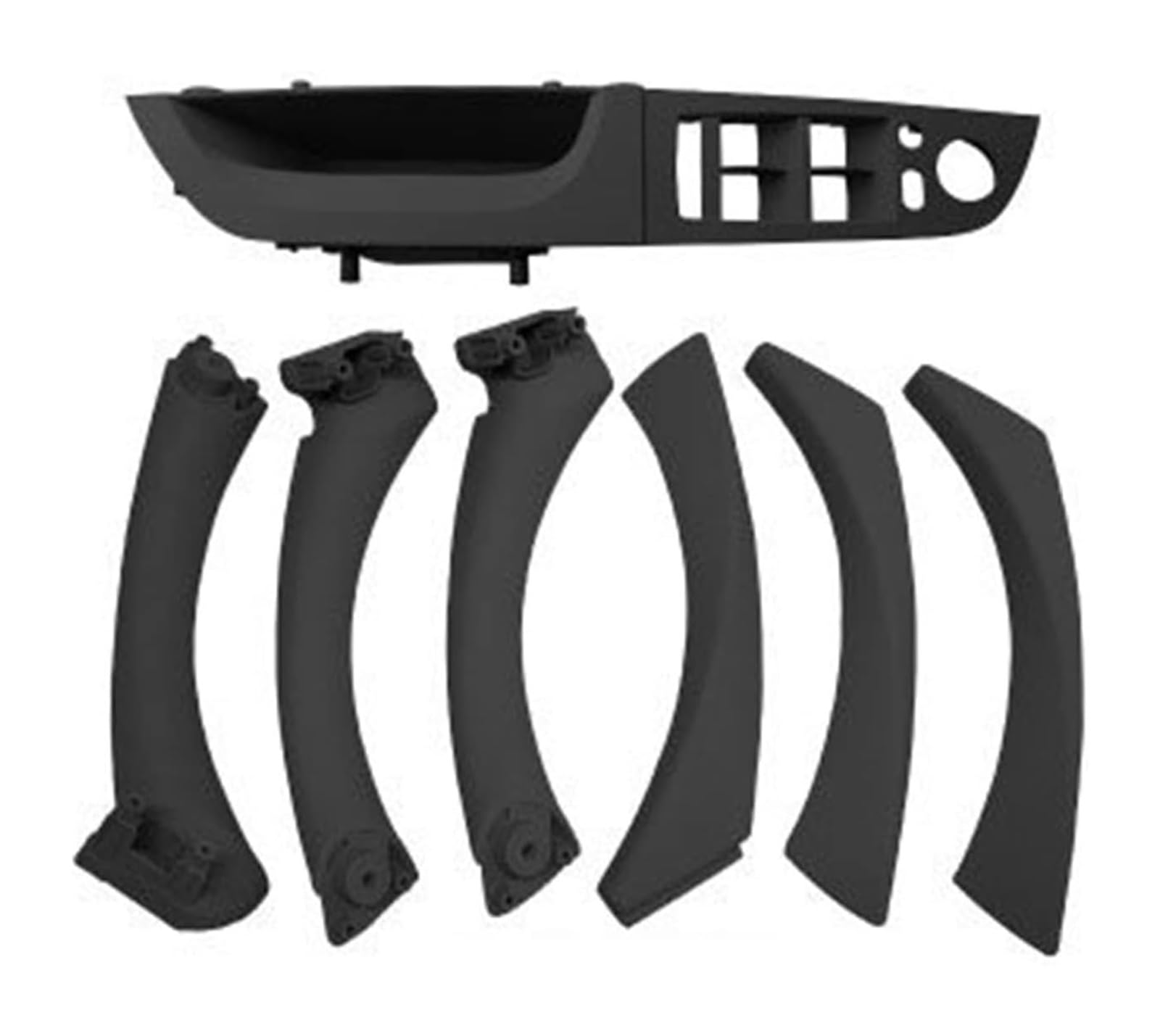 Auto Innen Türgriff Für B&MW E90 E91 3er 2004–2012 LHD RHD Innentürgriff-Panel-Kit Sedan Pull Trim Cover Zubehör(35.5 cm Black Lhd) von YADLIUASA