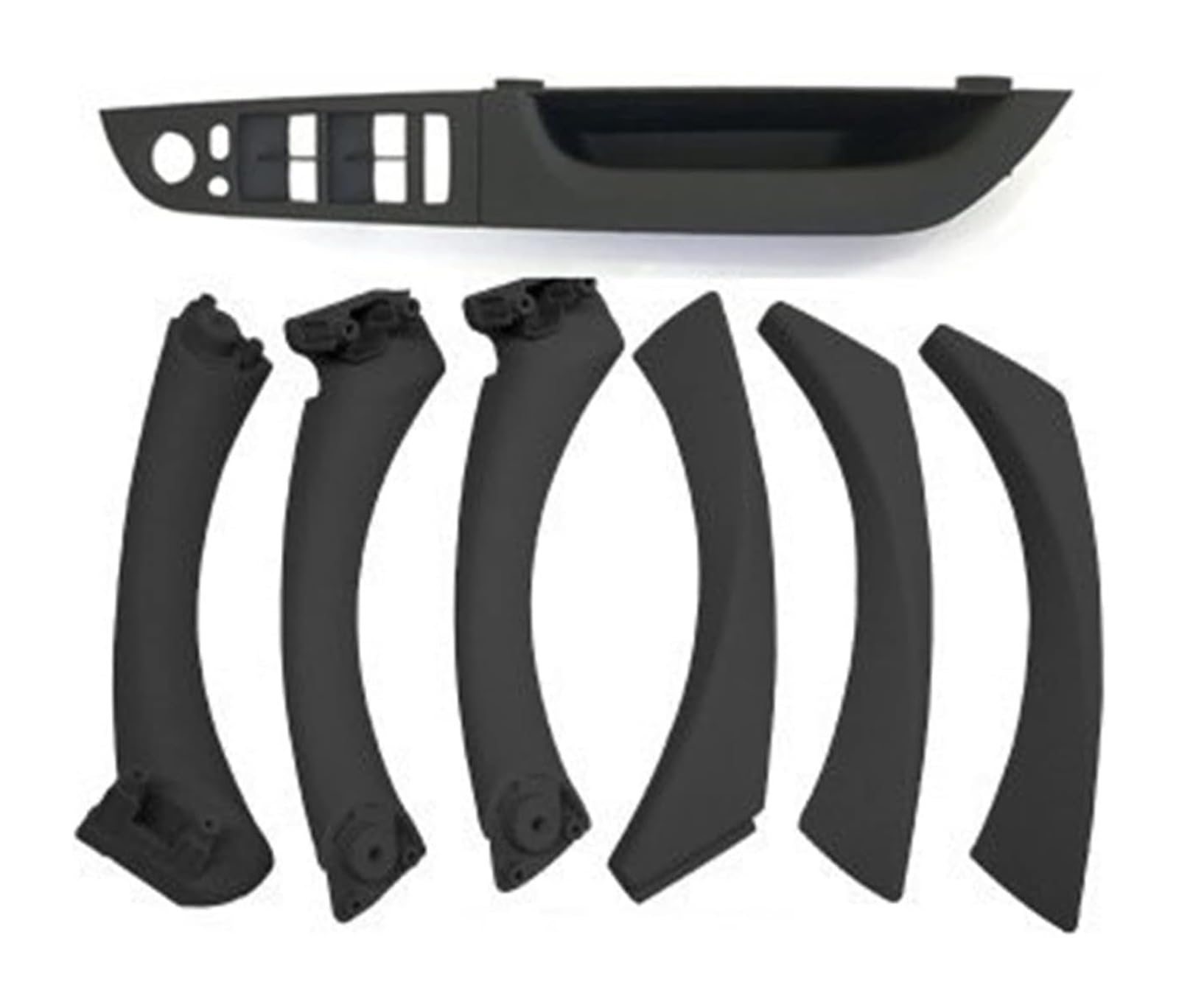 Auto Innen Türgriff Für B&MW E90 E91 3er 2004–2012 LHD RHD Innentürgriff-Panel-Kit Sedan Pull Trim Cover Zubehör(37.5 cm Black RHD) von YADLIUASA