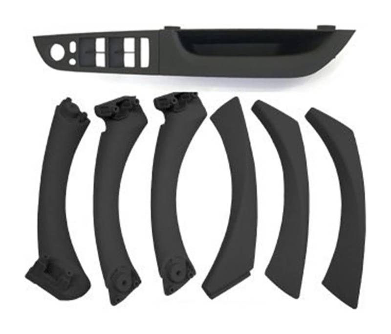Auto Innen Türgriff Für B&MW E90 E91 3er 2004–2012 LHD RHD Innentürgriff-Panel-Kit Sedan Pull Trim Cover Zubehör(37.5 cm Black RHD) von YADLIUASA