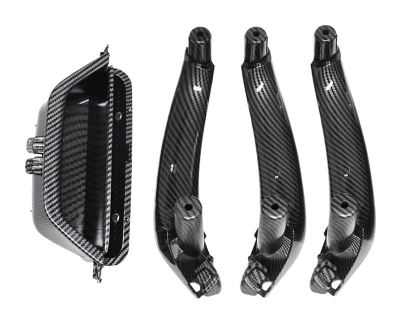 Auto Innen Türgriff Für B&MW X3 X4 F25 F26 2010-2016 RHD LHD Auto Links Vorne Innentürverkleidung Griff Pull Trim Abdeckung(Lhd 4pcs Set Carbon) von YADLIUASA
