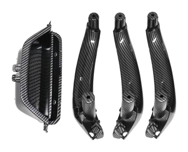 Auto Innen Türgriff Für B&MW X3 X4 F25 F26 2010-2016 RHD LHD Auto Links Vorne Innentürverkleidung Griff Pull Trim Abdeckung(Lhd 4pcs Set Carbon) von YADLIUASA