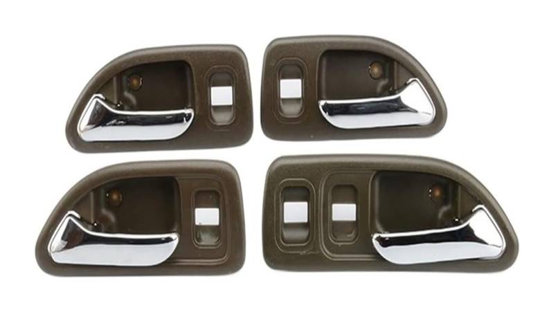 Auto Innen Türgriff Für Land Rover Für Discovery 3 LR3 2004-2009 ABS Vorne Hinten Türgriff Lagerung Box Zubehör Innere Tür Pull Griff Trim(Brown,4PCS) von YADLIUASA