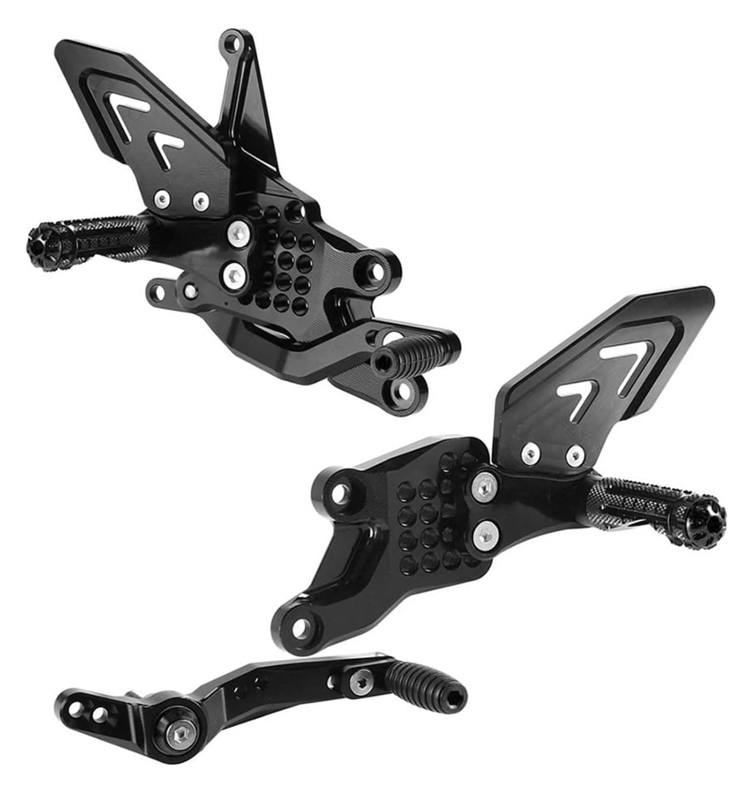Für YZF-R7 2021-2023 Motorrad Fußrastenanlage Fußrasten Fußpedal Einstellbar Zubehör Motorrad Anti Rutsch Fußpedal(Black) von YADLIUASA