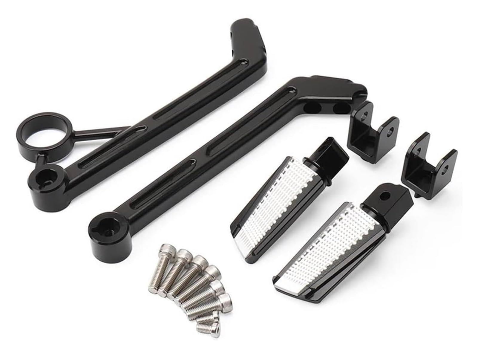 Motorrad Ruhepedal Für BM&W Für R9T Für Racer Für Rninet Für Scrambler Motorrad Hinten Fußrasten Halterung Motorrad Anti Rutsch Fußpedal(Black Silver) von YADLIUASA