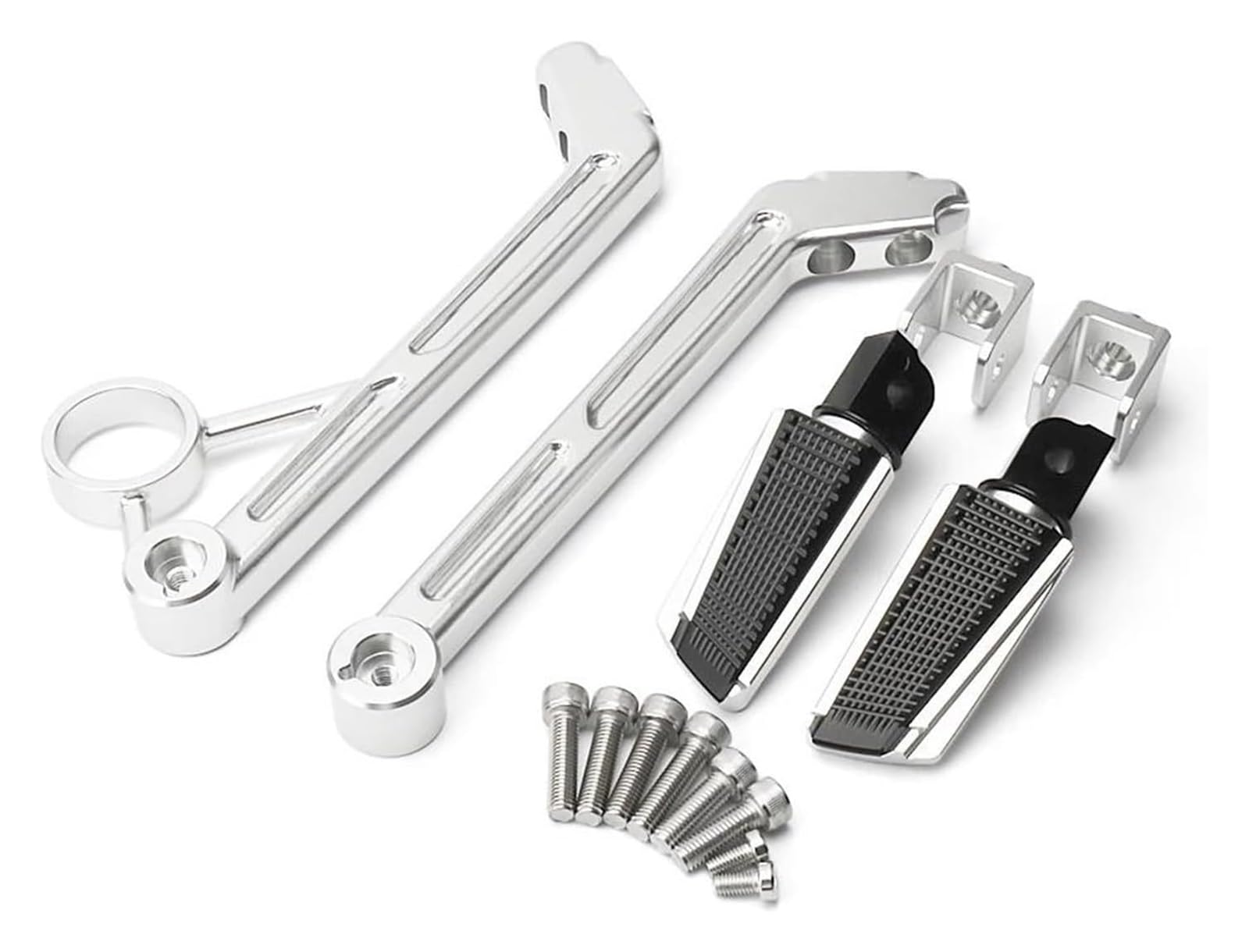 Motorrad Ruhepedal Für BM&W Für R9T Für Racer Für Rninet Für Scrambler Motorrad Hinten Fußrasten Halterung Motorrad Anti Rutsch Fußpedal(Silver Black) von YADLIUASA
