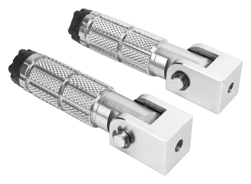 Motorrad Ruhepedal Für Kawasaki Faltbare Fußrasten Für Motorrad 8mm Anti Slip Aluminium Legierung Passagier Motorrad Anti Rutsch Fußpedal(Silver) von YADLIUASA