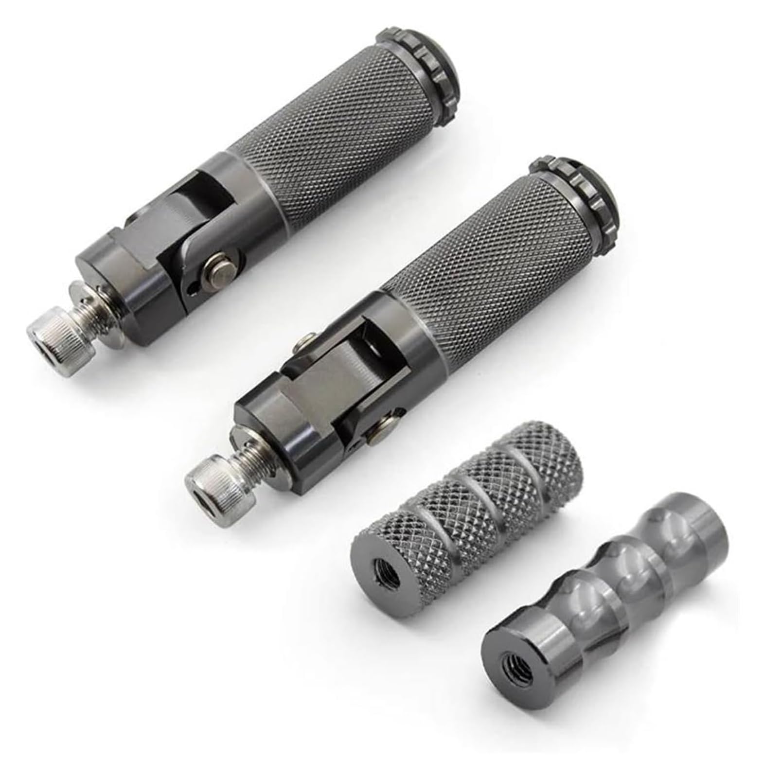 Motorrad Ruhepedal Für Kawasaki Motorrad Klapp Fußrasten Set Zubehör Motorrad Anti Rutsch Fußpedal(Gray Set) von YADLIUASA