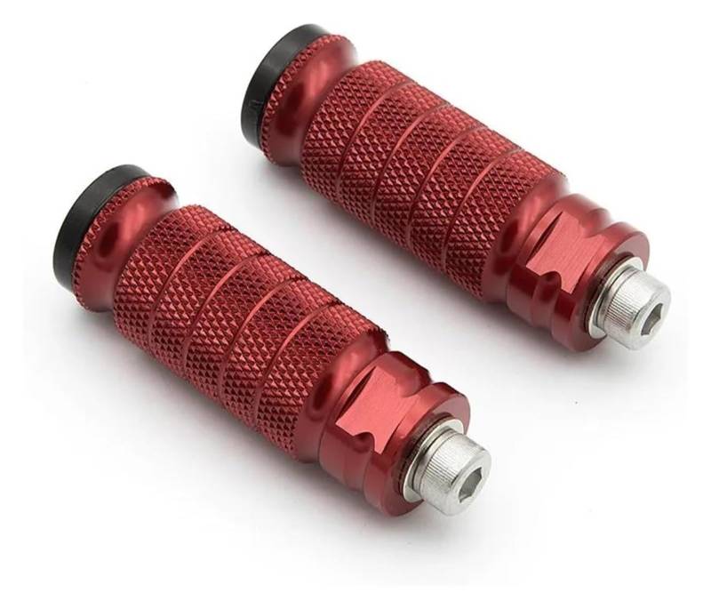 Motorrad Ruhepedal Für Suzuki Motorrad Fußrasten Pedal Für 8mm Hinten Set Motorrad Anti Rutsch Fußpedal(Red) von YADLIUASA