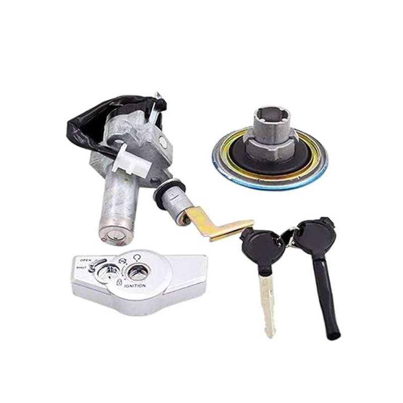 Motorrad Zündschloss Für CB125F Für GLR125 2015-2018 Motorrad Zündschloss Schloss Kraftstoff Gas Tankdeckel Abdeckung Sitz Set Schlüssel Tankdeckel Zündschalter von YADLIUASA