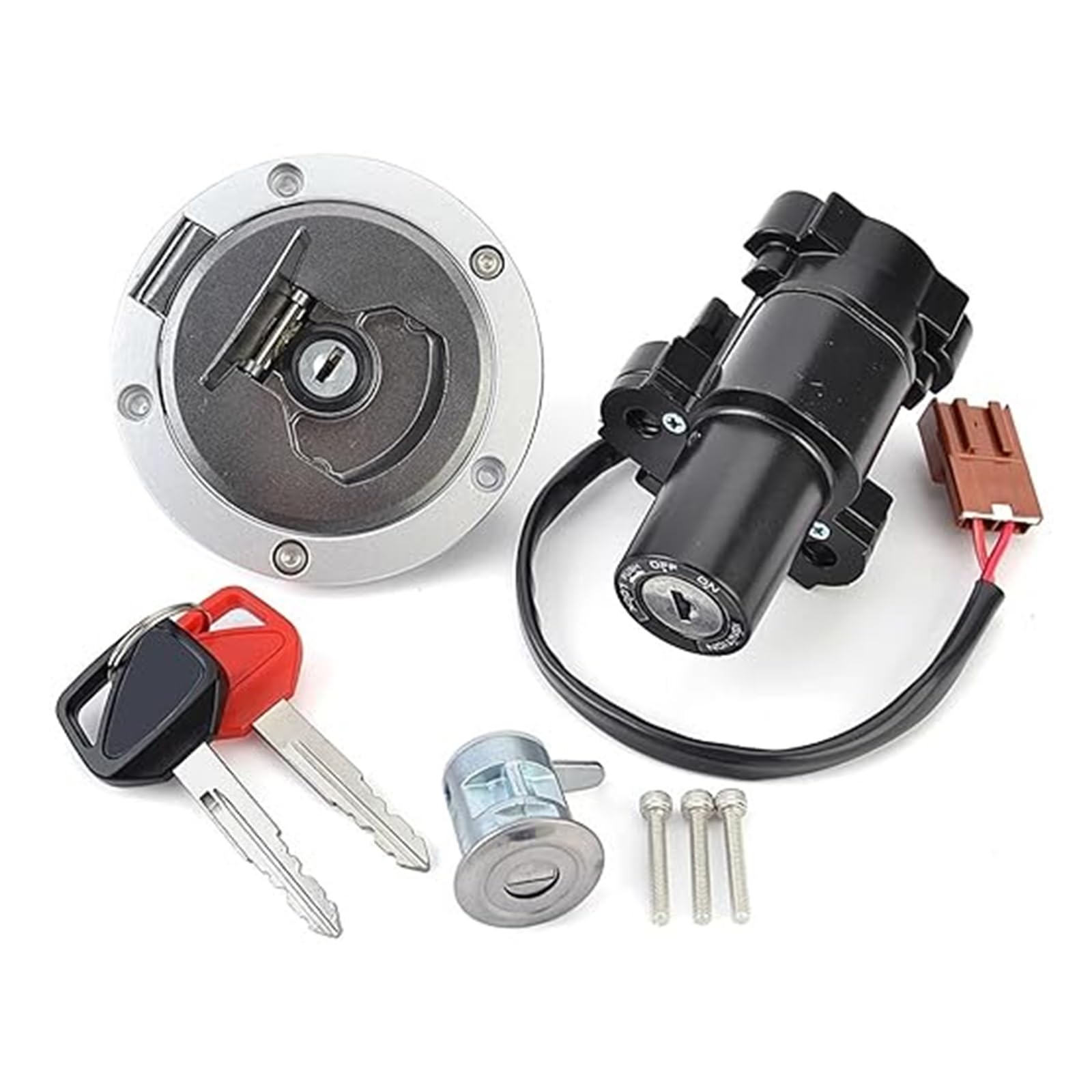 Motorrad Zündschloss Für CB500 Für CBR400 Für CBR500 2017-2023 Kraftstoff Gas Kappe Zündung Schalter Sitz Schloss Mit Schlüssel Kit Tankdeckel Zündschalter Motorrad Zündschloss Für CB500 Für CBR400 Für CBR500 2017-2023 Kraftstoff Gas Kappe Zündung Schalter Sitz Schloss Mit Schlüssel Kit Tankdeckel Zündschalter von YADLIUASA