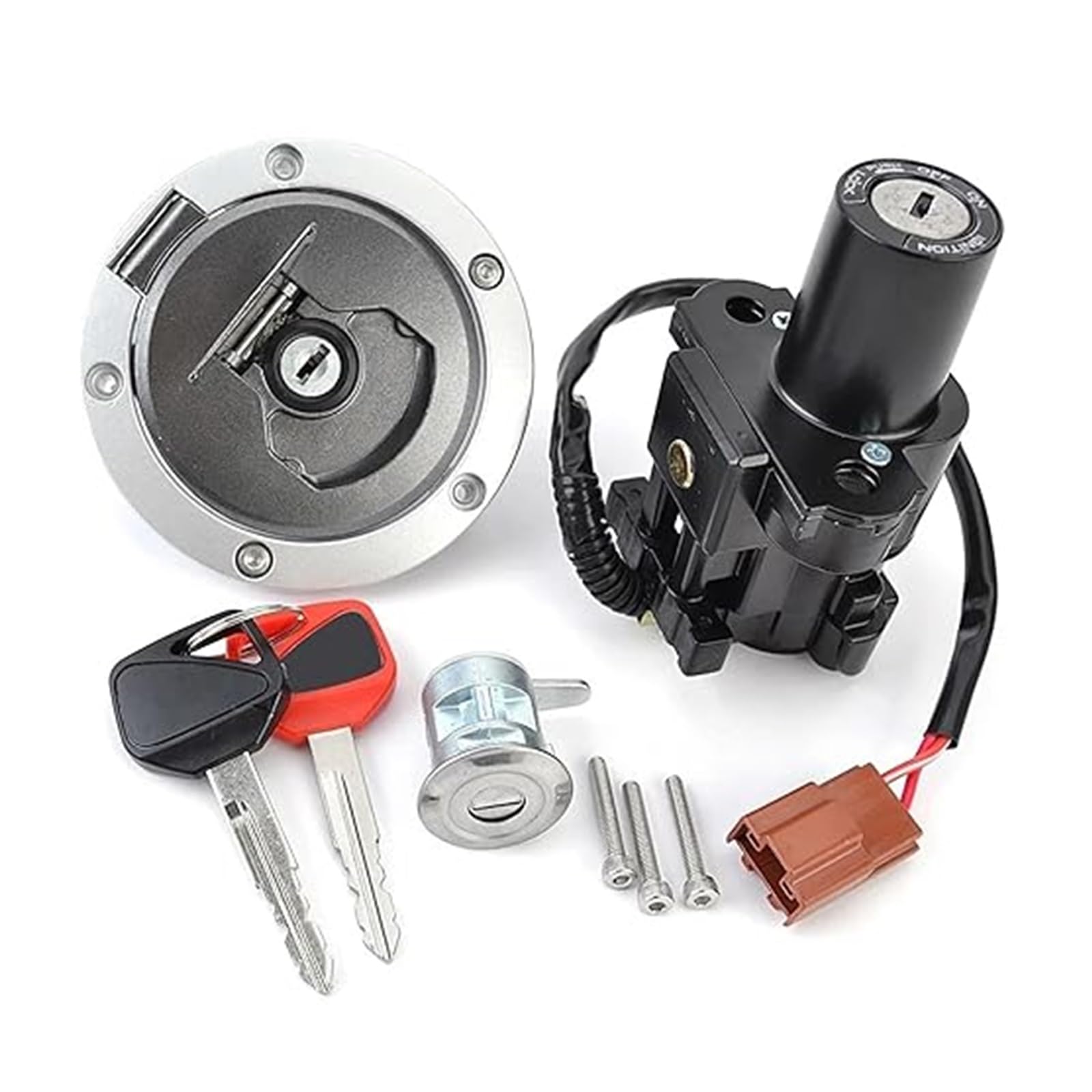 Motorrad Zündschloss Für CB500 Für CBR400 Für CBR500 2017-2023 Kraftstoff Tank Kappe Zündschalter Sitz Schloss Mit Schlüssel Kit Tankdeckel Zündschalter Motorrad Zündschloss Für CB500 Für CBR400 Für CBR500 2017-2023 Kraftstoff Tank Kappe Zündschalter Sitz Schloss Mit Schlüssel Kit Tankdeckel Zündschalter von YADLIUASA