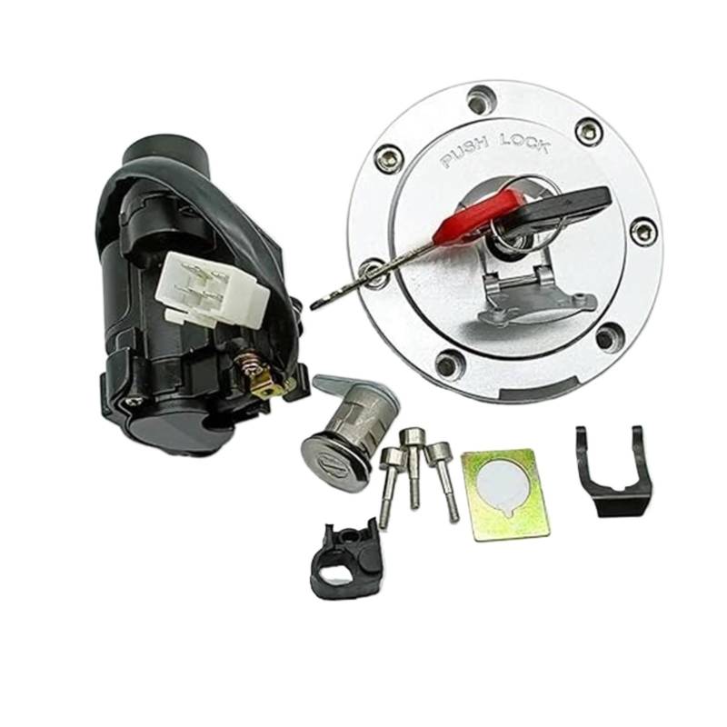 Motorrad Zündschloss Für CBF500 Für CBF600 Für CBF600S 2004-2009 Zündschloss Schloss Tankdeckel Set Schlüssel Tankdeckel Zündschalter von YADLIUASA
