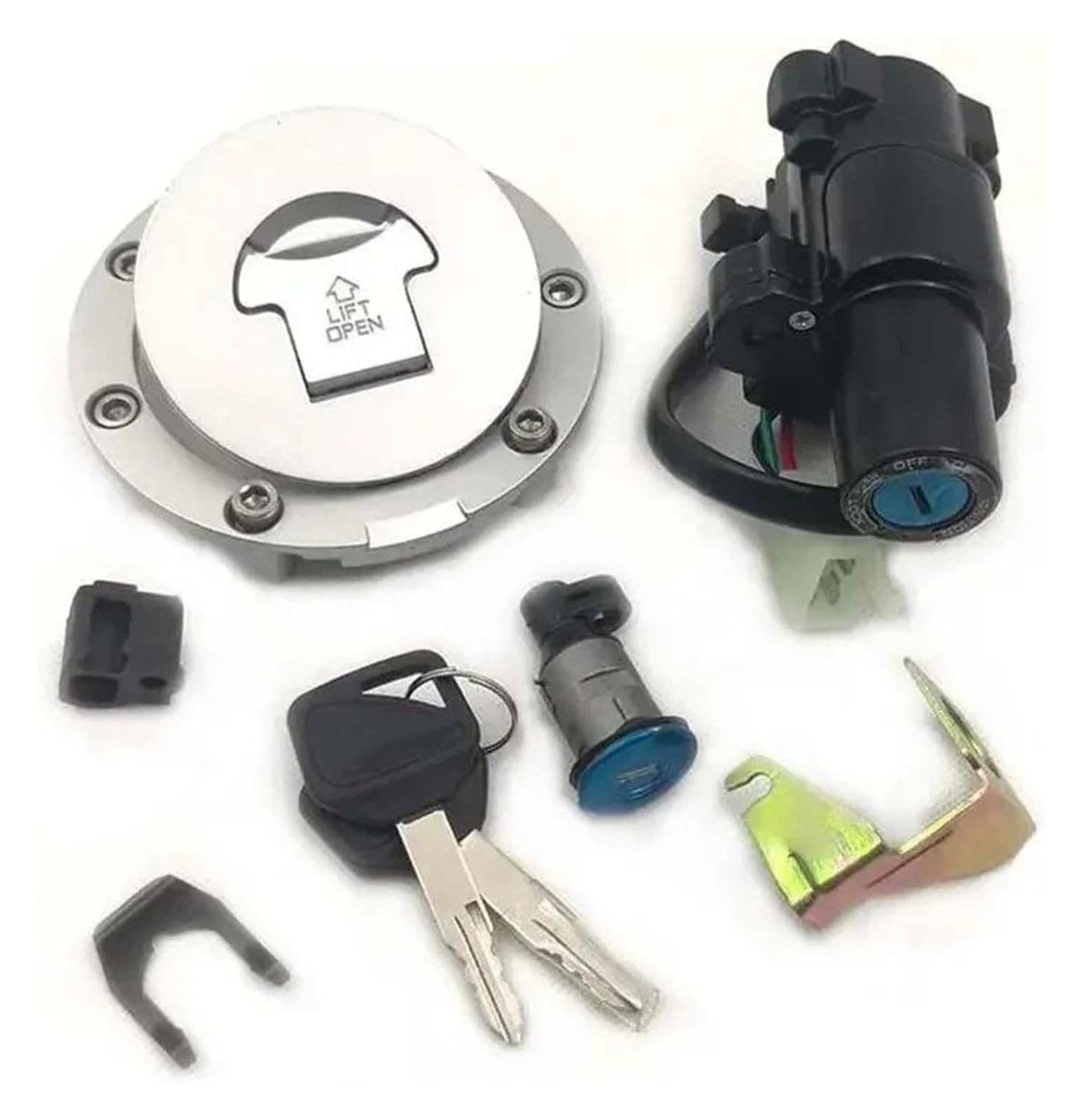 Motorrad Zündschloss Für CBR1000R Für CBR1000RR 2004-2007 Zündschloss Tankdeckel Abdeckung Sitzschloss Set Schlüssel Tankdeckel Zündschalter(1 Set) von YADLIUASA