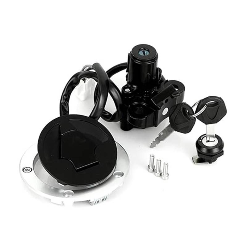 Motorrad Zündschloss Für K&awasaki EN 650 Für Vulcan S 650 2014-2022 Motorrad Zündschloss Sperren Kraftstoff Gas Kappe Mit Schlüssel Set Elektrische Tankdeckel Zündschalter von YADLIUASA