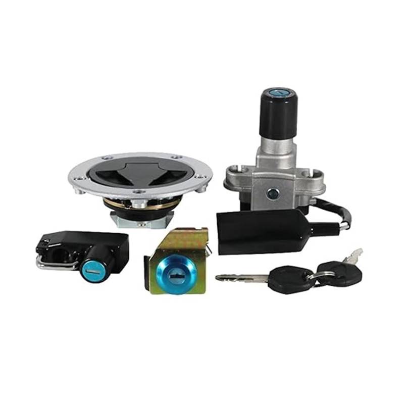 Motorrad Zündschloss Für K&awasaki Für BR125 Für Z125 Für PRO 2017-2023 Motorrad Zündschalter Kraftstofftankdeckel Abdeckung Sitzschloss Schlüsselsatz Kit Tankdeckel Zündschalter von YADLIUASA