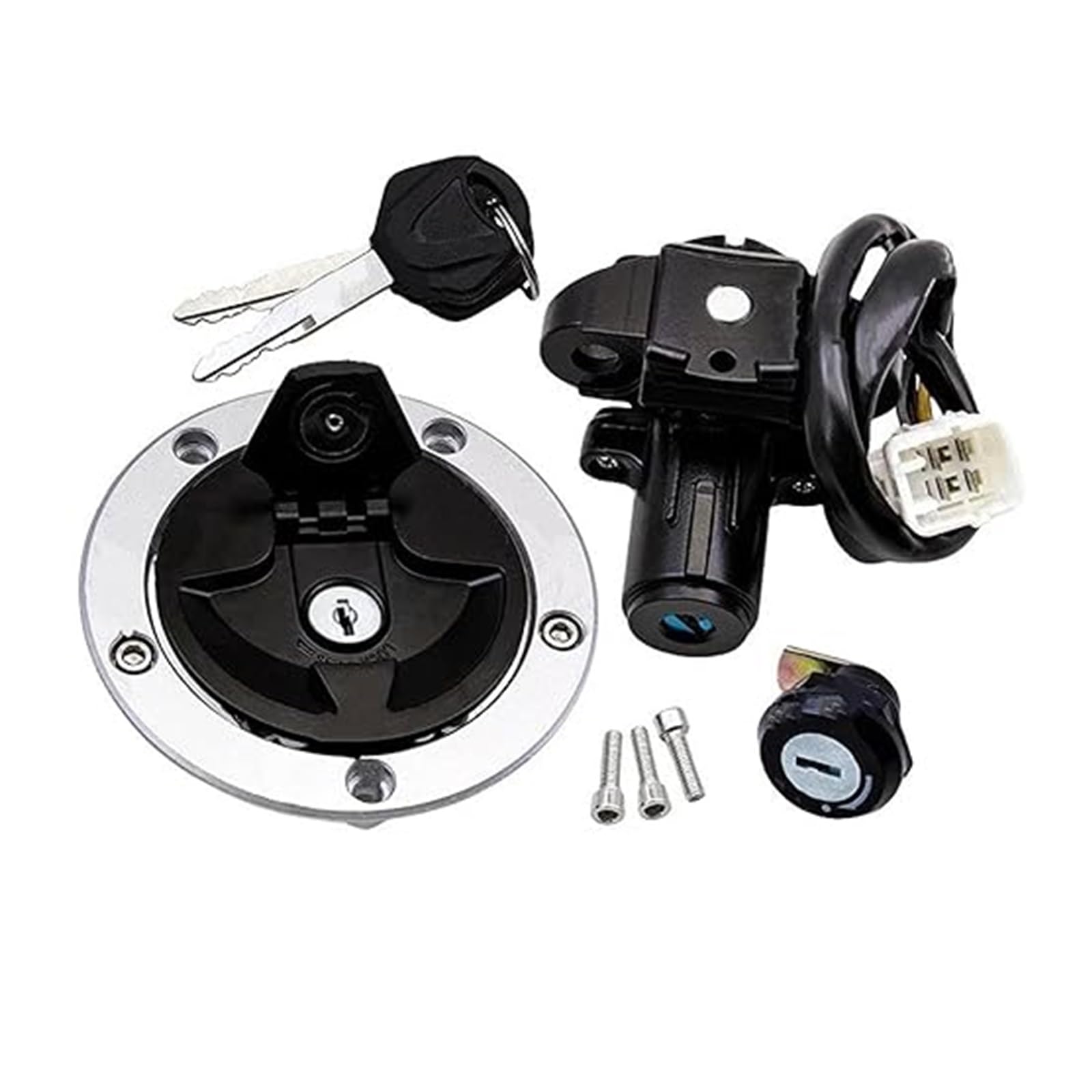 Motorrad Zündschloss Für K&awasaki Für EN650 Für Vulcan S 650 2014-2022 4 Drähte Motorrad Zündschloss Schloss Mit Schlüssel Set Elektrische Tür Tankdeckel Zündschalter Motorrad Zündschloss Für K&awasaki Für EN650 Für Vulcan S 650 2014-2022 4 Drähte Motorrad Zündschloss Schloss Mit Schlüssel Set Elektrische Tür Tankdeckel Zündschalter von YADLIUASA