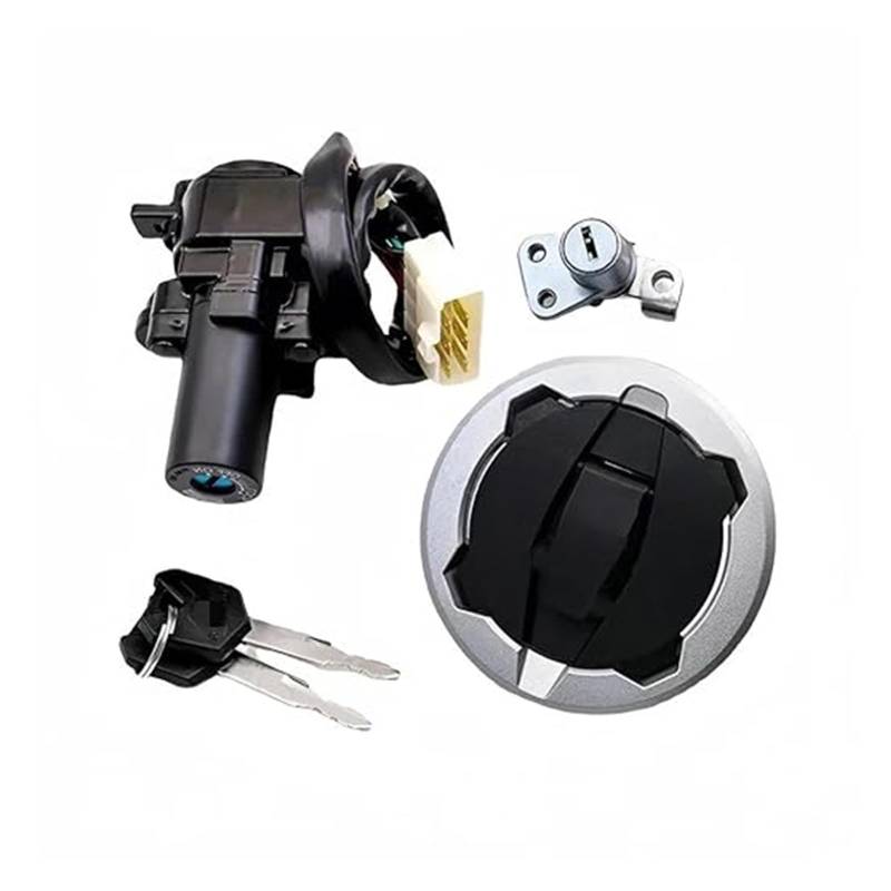 Motorrad Zündschloss Für K&awasaki Für VER&SYS X300 Für KLE 300 2017-2021 Motorrad Zündschloss Schloss Set Mit Schlüssel Tankdeckel Zündschalter von YADLIUASA