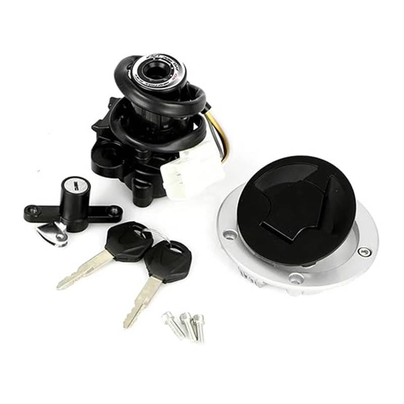 Motorrad Zündschloss Für K&awasaki Für ZX-6R 636 Für Z1000sx 2011-2016 Motorrad Kraftstoff Gas Kappe Zündschloss Sitz Lock Schlüssel Tankdeckel Zündschalter von YADLIUASA