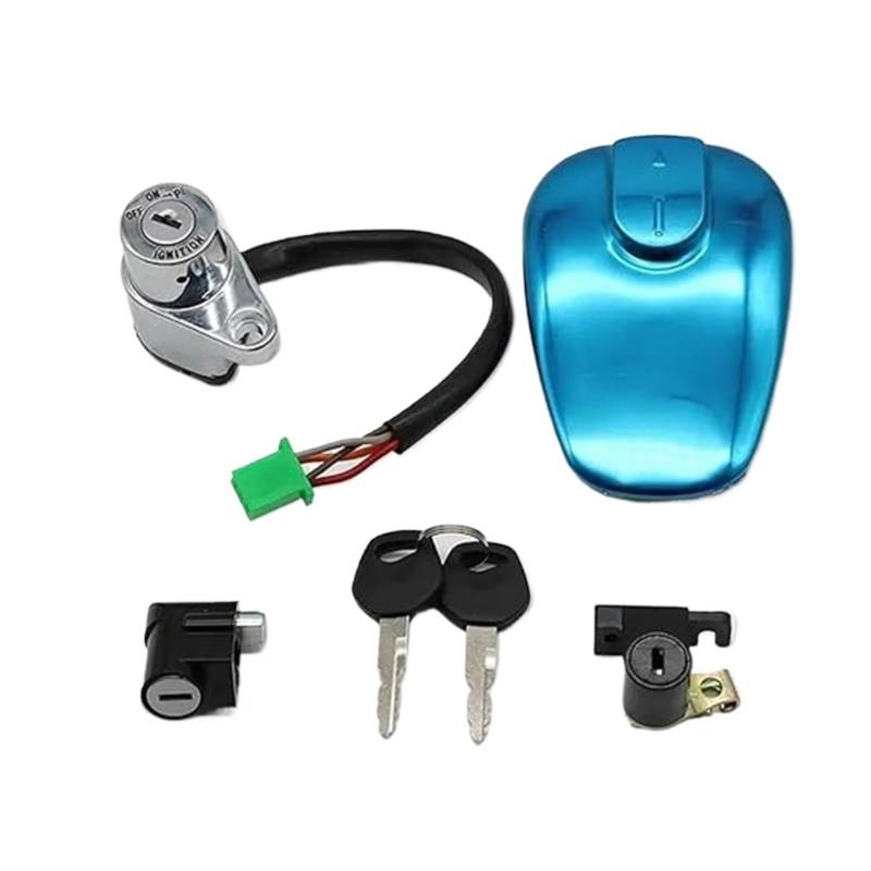 Motorrad Zündschloss Für Suzuki Für GZ125HS Für GZ 125cc 4 Drähte Motorrad Zündschloss Sperrschlüssel Kraftstofftankdeckel Tankdeckel Tankdeckel Zündschalter von YADLIUASA