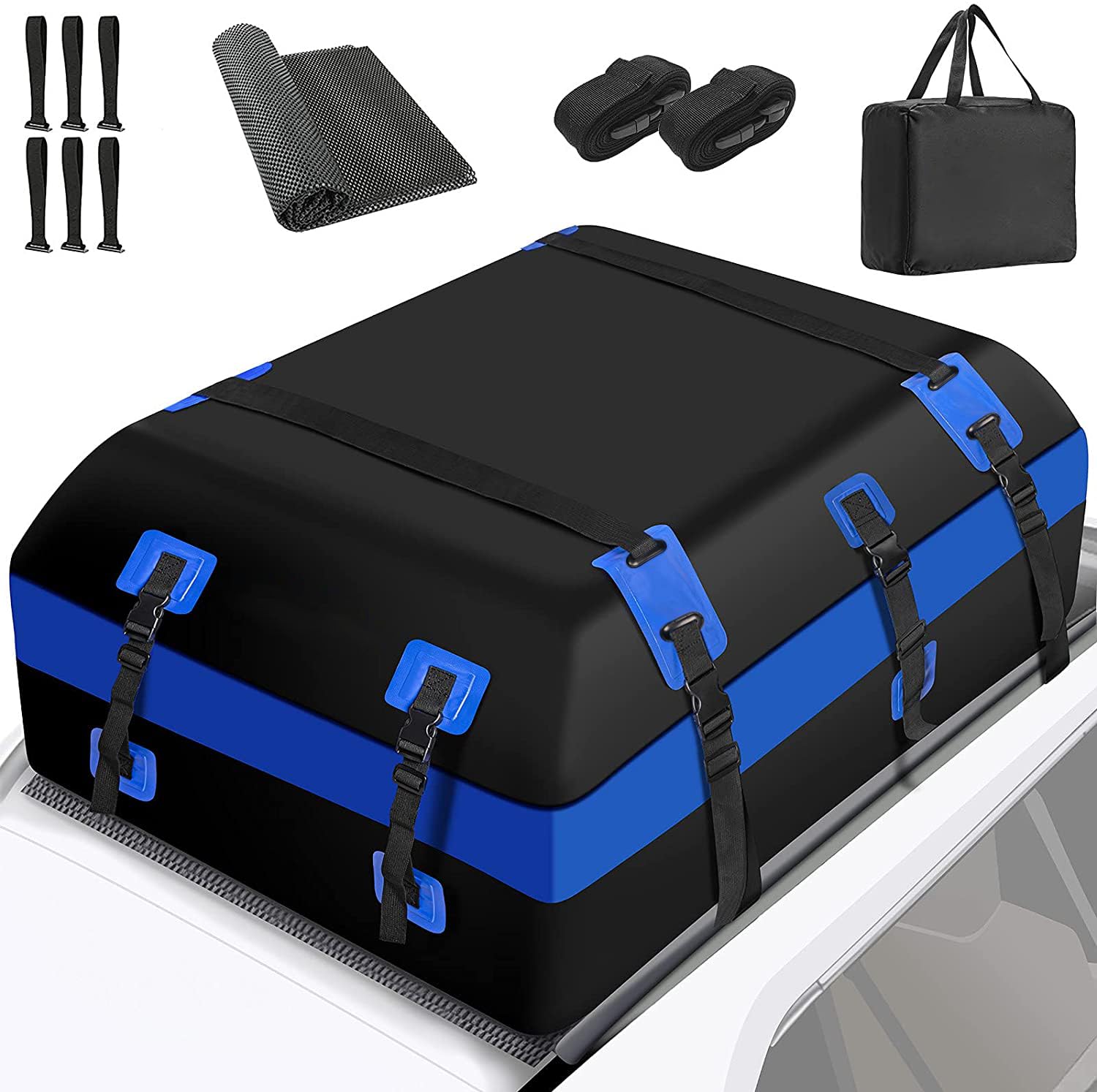 YADODO Dachbox Auto 651L Wasserdicht Faltbare mit Antirutschmatte 23 Kubikfuß Dachkoffer Dachtasche Auto Gepäckbox TascheAufbewahrungsbox Dachträger Dachboxen für alle mit/ohne Träger YADODO Dachbox Auto 651L Wasserdicht Faltbare mit Antirutschmatte 23 Kubikfuß Dachkoffer Dachtasche Auto Gepäckbox TascheAufbewahrungsbox Dachträger Dachboxen für alle mit/ohne Träger von YADODO