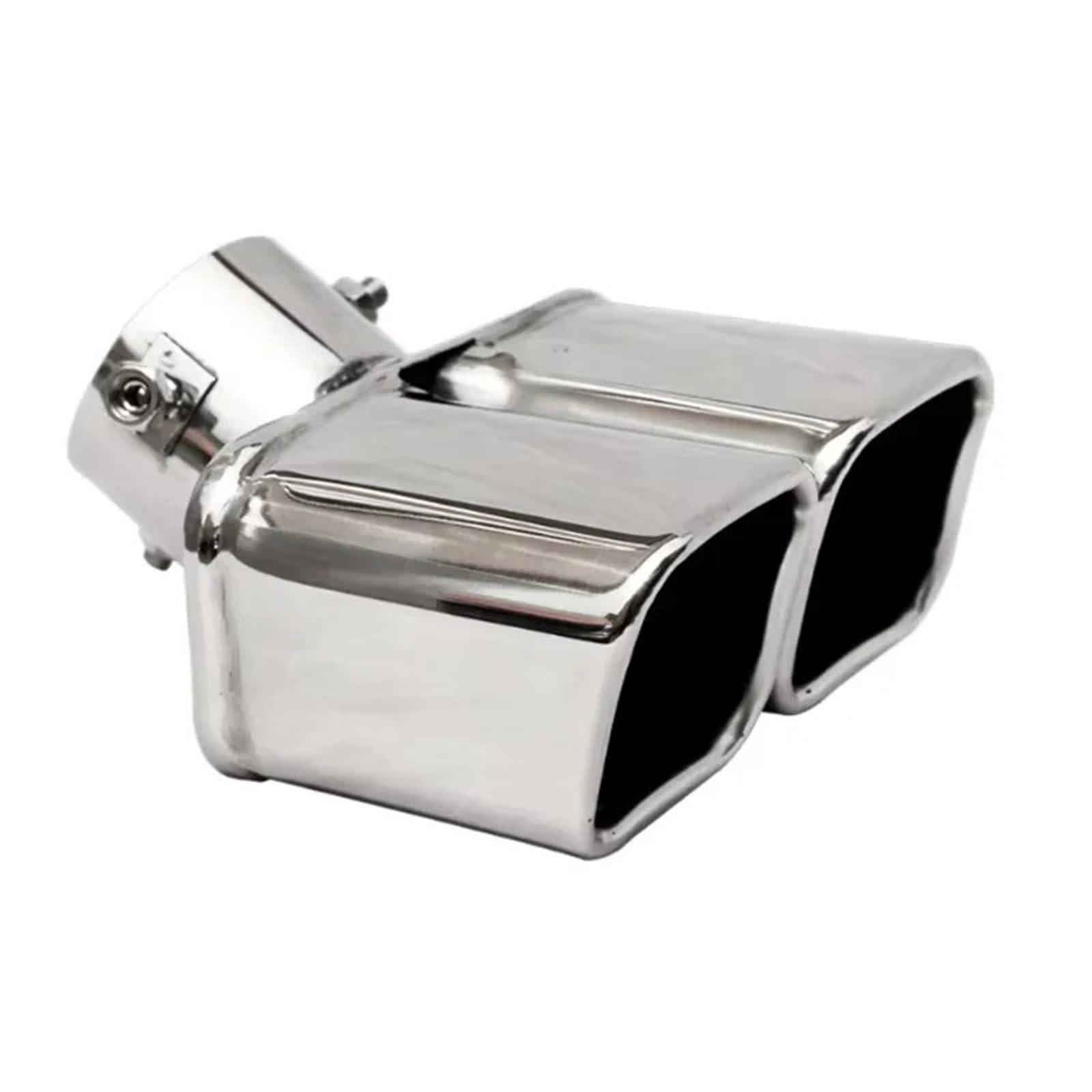 Auto Auspuffblende 1 Stücke Dual Outlet Auto Auspuff Spitze Düse Edelstahl Auspuff Spitze Schalldämpfer Schwanz Doppel Rohr Rohr Spitze Universal Auto Zubehör Auto Auspuffendrohr(Square Curved) von YAKISA