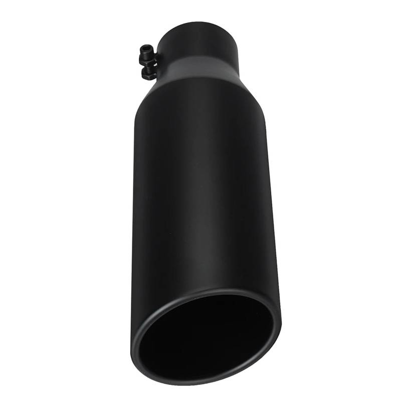 Auto Auspuffblende 2,5 Zoll Einlass 4 Zoll Auslass Auspuffspitze 12 Zoll Länge Auto Gerade Auspuff Endrohr Edelstahl Auspuffrohr Schalldämpfer Endrohr Auto Auspuffendrohr(Black) von YAKISA