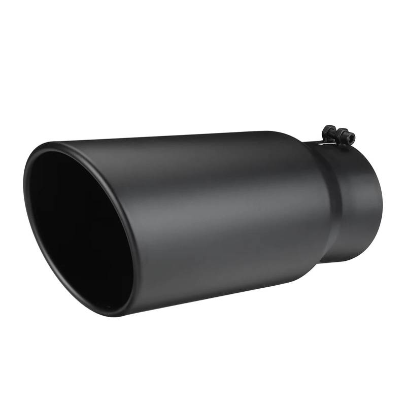 Auto Auspuffblende 4 Zoll Einlass 5 Zoll Auslass Universal Auto Gerade Auspuff Endrohr Endrohr Auspuffspitze 12 Zoll Länge Endrohr Auto Auspuffendrohr(Black) von YAKISA
