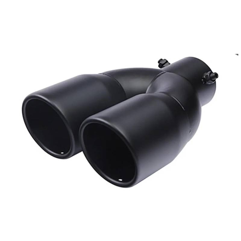Auto Auspuffblende Auto-Auspuffspitze Einlass 63 Mm Edelstahl Auspuffrohr Endrohr 76 Zoll Schräg Doppelauslass Auspuffanlagen Düsenschalldämpfer Auto Auspuffendrohr(63-76mm Blackish) von YAKISA