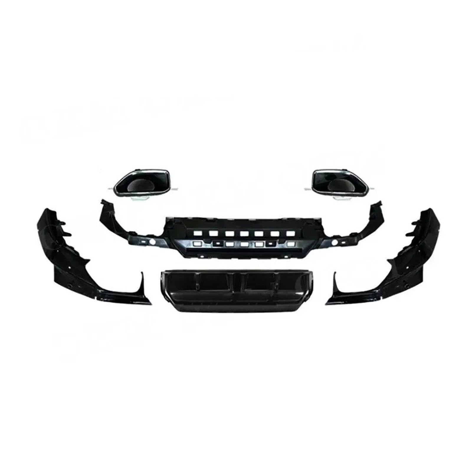 Auto Auspuffblende Für 2er G42 Sport Coupé 2021 + Autostoßstangenzubehör, Schwarz Glänzender Heckstoßstangendiffusorsatz Mit Auspuffspitzen Auto Auspuffendrohr(Gloss Black) von YAKISA