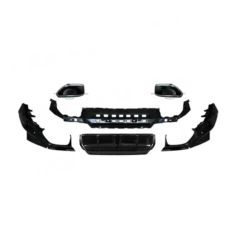 Auto Auspuffblende Für 2er G42 Sport Coupé 2021 + Autostoßstangenzubehör, Schwarz Glänzender Heckstoßstangendiffusorsatz Mit Auspuffspitzen Auto Auspuffendrohr(Gloss Black) von YAKISA
