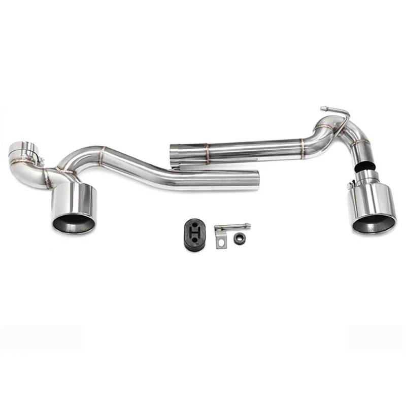 Auto Auspuffblende Für 3er Serie 320i 325i 330i E90 E92 Auspuff MT Stoßstange Dual-Exit Edelstahl Carbon Fiber Endrohr Schalldämpfer Auspuffanlage Auto Auspuffendrohr(Silver A) von YAKISA