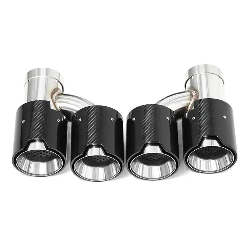 Auto Auspuffblende Für 535i F10 F11 640i 2011-2017 Doppelauspuffblende Für M5-Look Vierfach-Endrohr-Auspuffanlage Edelstahl-Schalldämpfer-Modifikation Auto Auspuffendrohr(Carbon Fiber Look A) von YAKISA