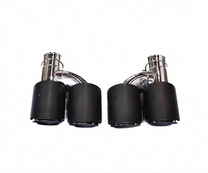 Auto Auspuffblende Für 535i F10 F11 640i 2011-2017 Doppelauspuffblende Für M5-Look Vierfach-Endrohr-Auspuffanlage Edelstahl-Schalldämpfer-Modifikation Auto Auspuffendrohr(Carbon Fiber Look B) von YAKISA