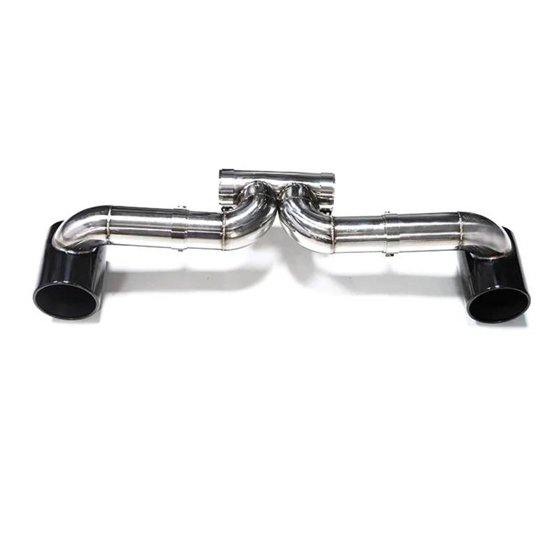 Auto Auspuffblende Für 718 Für Boxster UP GT3 GT4 Look Auspuffspitzen Schalldämpferspitze Auspuffanlage Düse Endrohr Doppelauspuffrohre Auto Auspuffendrohr(Black) von YAKISA