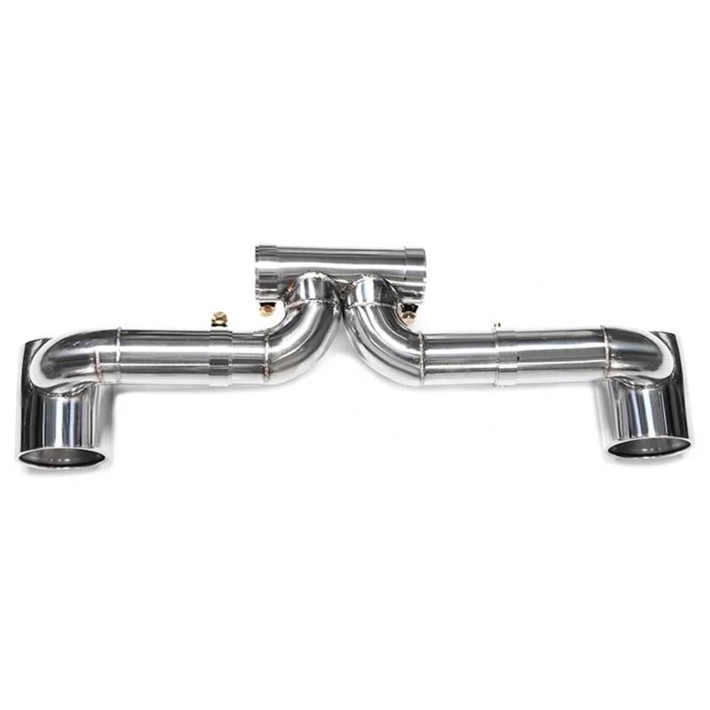 Auto Auspuffblende Für 718 Für Boxster UP GT3 GT4 Look Auspuffspitzen Schalldämpferspitze Auspuffanlage Düse Endrohr Doppelauspuffrohre Auto Auspuffendrohr(Silver) von YAKISA