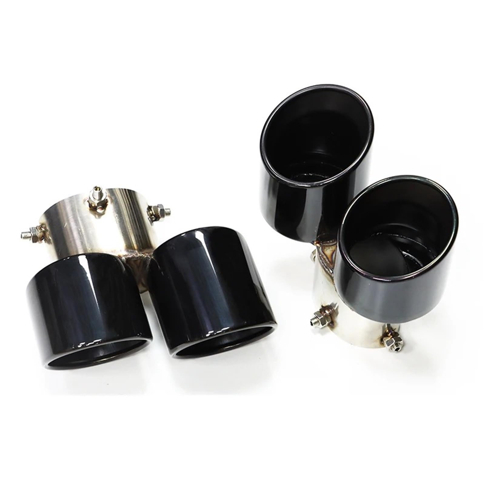Auto Auspuffblende Für 840i G14 G15 G16 Edelstahl Schwarz Schalldämpfer Spitze Auspuff System Düse 1 Paar Carbon Faser Auspuff Spitze Auto Auspuffendrohr(Black) von YAKISA
