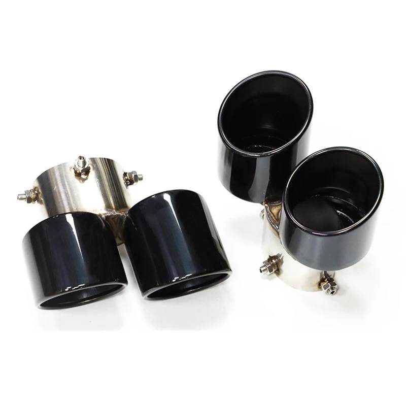 Auto Auspuffblende Für 840i G14 G15 G16 Edelstahl Schwarz Schalldämpfer Spitze Auspuff System Düse 1 Paar Carbon Faser Auspuff Spitze Auto Auspuffendrohr(Black) von YAKISA